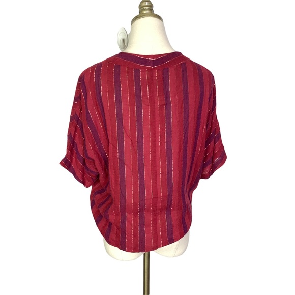 Rails Oversized Striped Button Down Crop MEDIUM 3371 - Picture 8 of 9